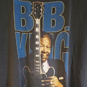 Anvil Black Short-Sleeve Graphic Tee with Blue Print